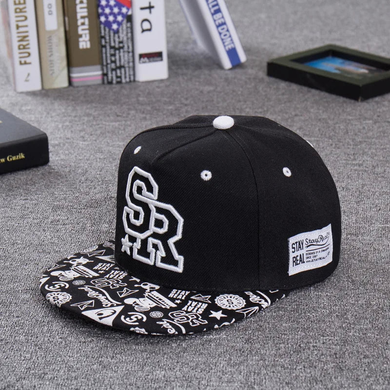 2024 SR Embroidered Baseball Cap – Unisex Flat-Brim Snapback for Hip Hop & Outdoor Style - Image 5