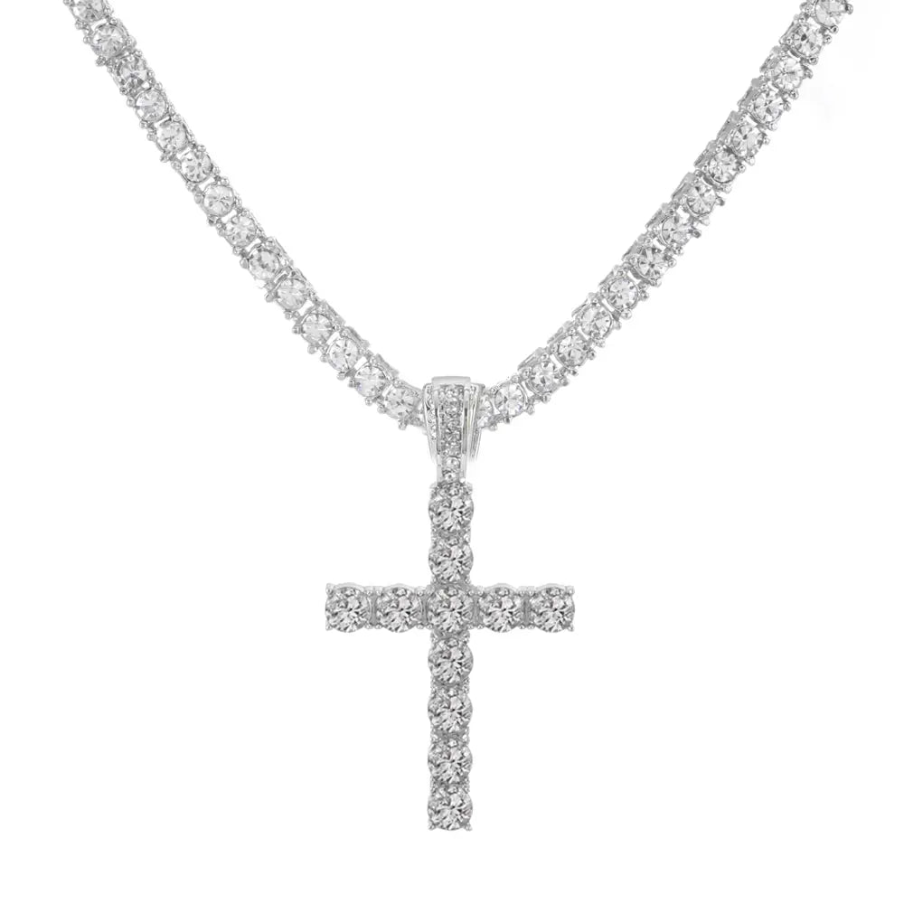 Iced-Out Cross Pendant Necklace - Image 8