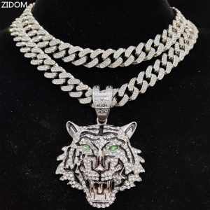 Hip Hop 3D Tiger Pendant Necklace