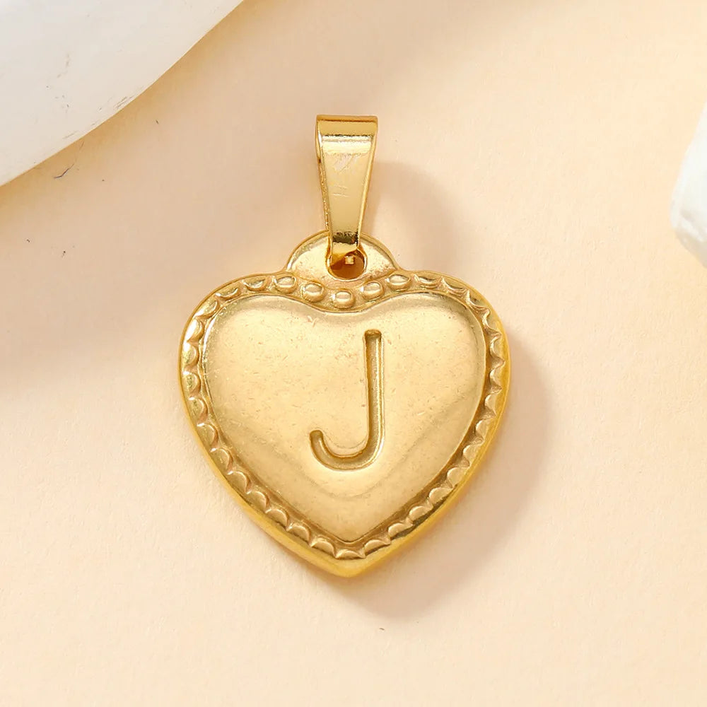 316L Stainless Steel Initial Necklace – Letter Heart Pendant Chain for Women - Image 21