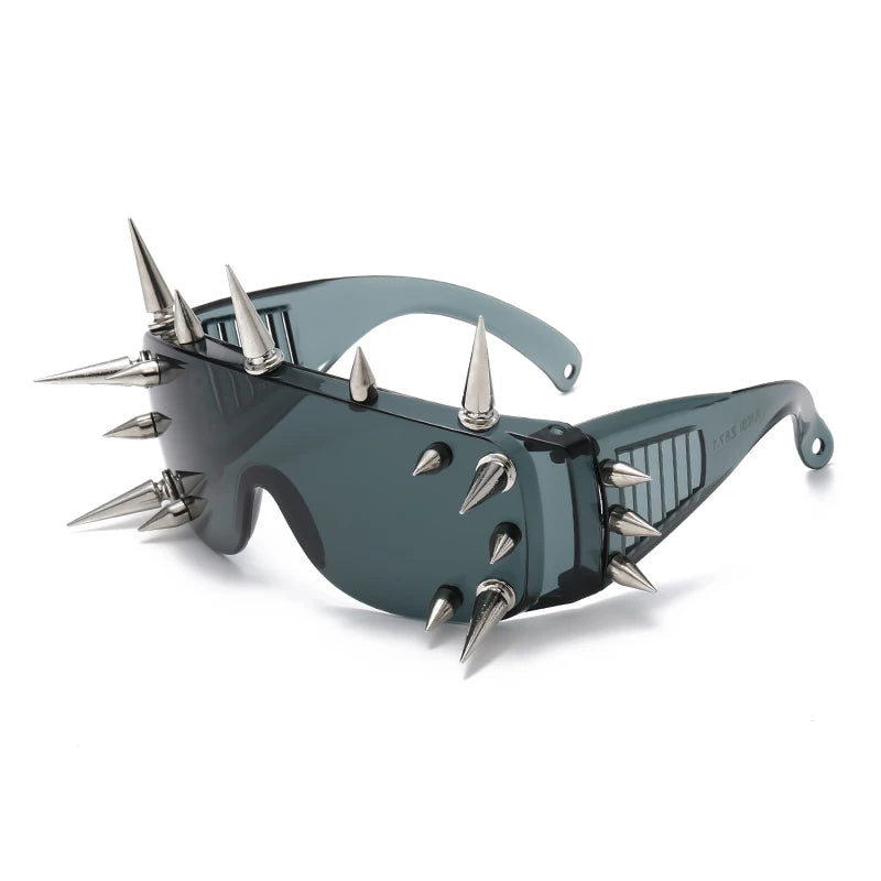 Steampunk Rivet Spike Sunglasses – Futuristic Y2K Punk Goggles for Men & Women - Image 3