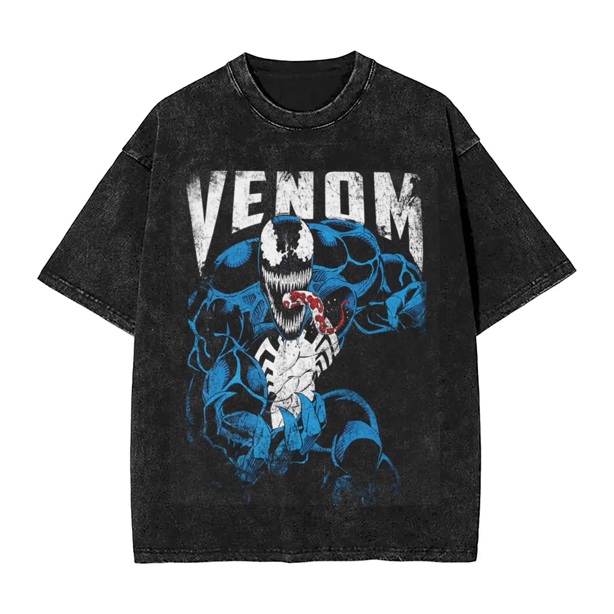 Venom Washed T-Shirt – Oversized Hip Hop Streetwear Tee for Men & Women
