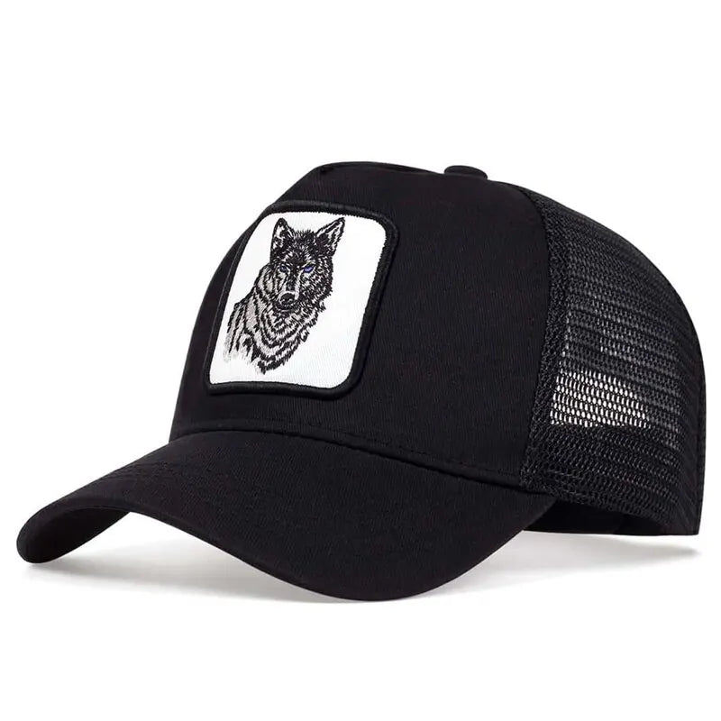 Unisex Wolf Embroidery Mesh Baseball Cap – Adjustable Outdoor Hat for Spring & Summer - Image 9