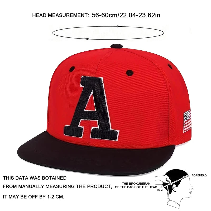 A Letter Embroidered Baseball Cap – Men’s Cotton Snapback Hat for Hip Hop & Outdoor Style - Image 4