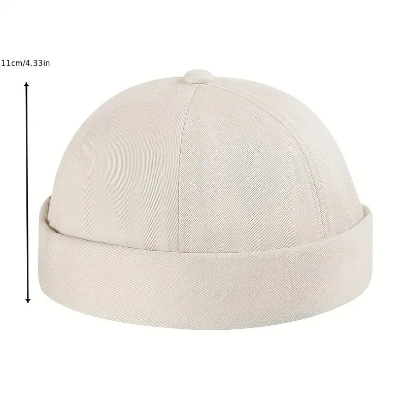Vintage Brimless Dome Cap – Unisex Adjustable Cotton Melon Beanie for Hip Hop & Streetwear - Image 3