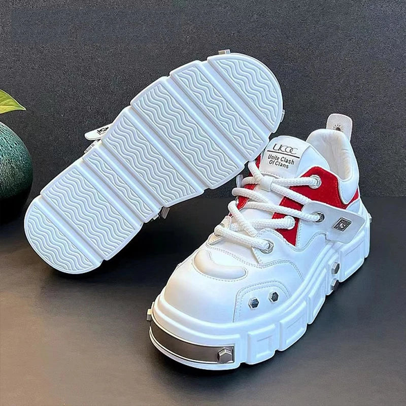 Men’s Fashion Leather Boots – Metal Rivet Decor Punk Motorcycle Hip-Hop Dance Boots - Image 10