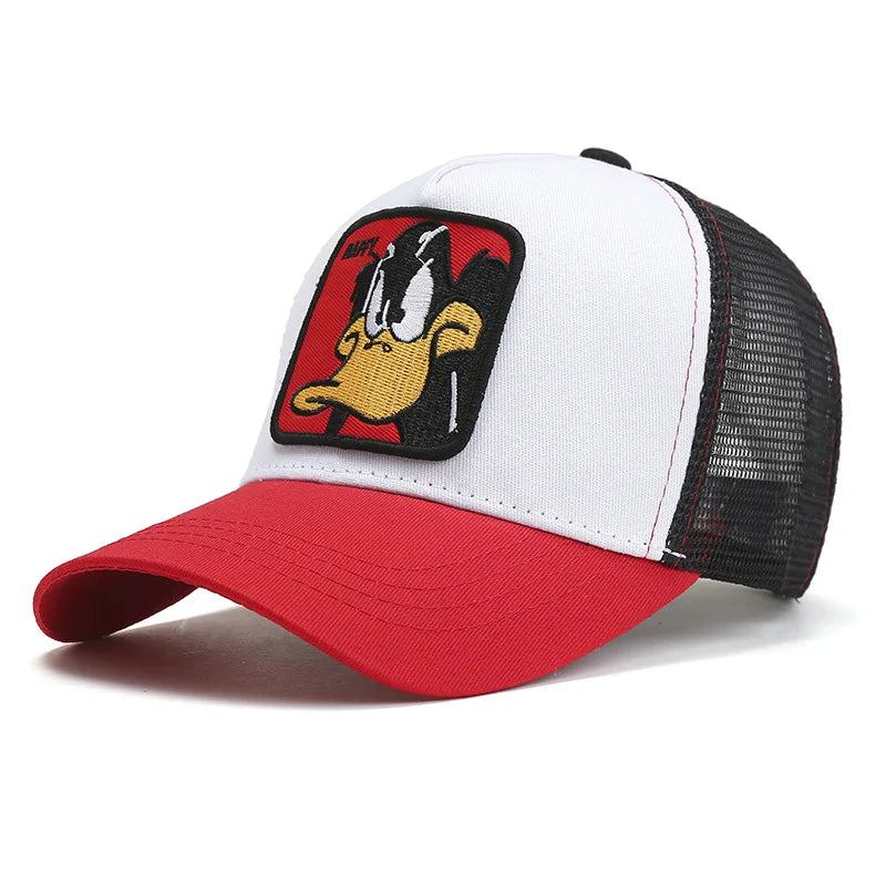 Anime Cartoon Baseball Cap – Duck Embroidered Mesh Snapback Hat for Men & Women - Image 21