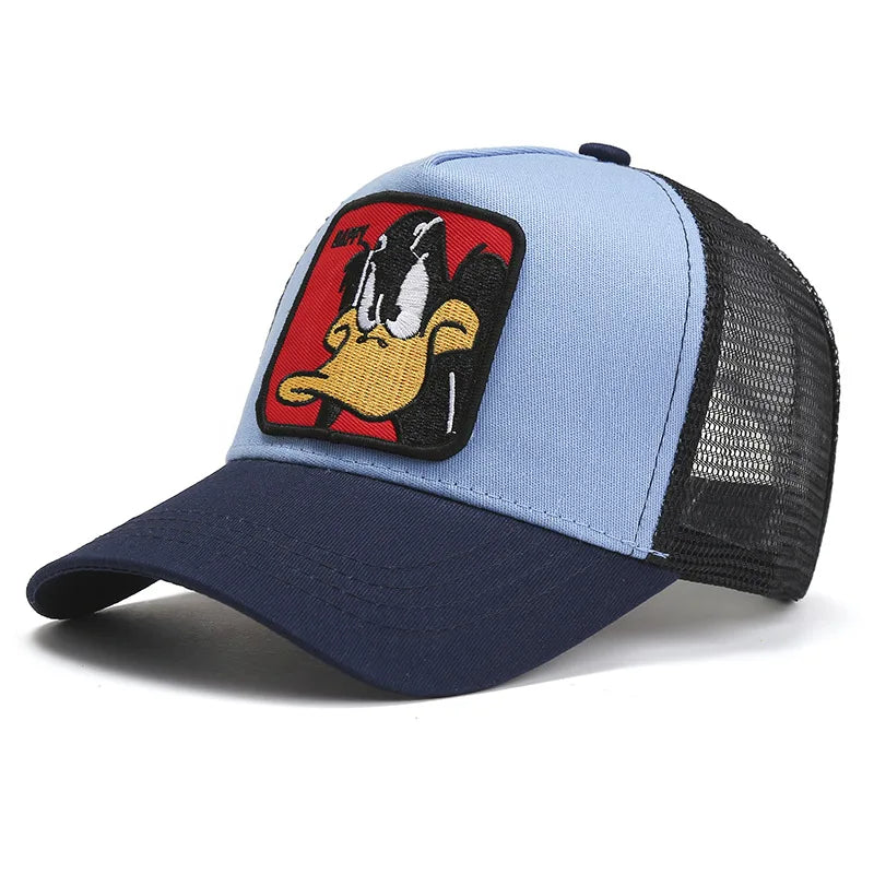 Anime Cartoon Baseball Cap – Duck Embroidered Mesh Snapback Hat for Men & Women - Image 13