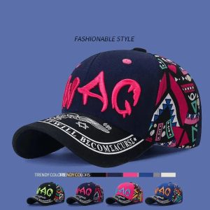 Spring/Summer Printed Baseball Cap – Korean-Style Embroidered Sun Hat for Women