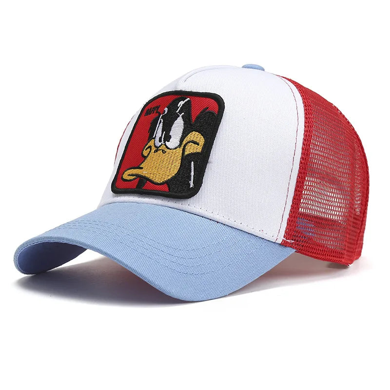 Anime Cartoon Baseball Cap – Duck Embroidered Mesh Snapback Hat for Men & Women - Image 15