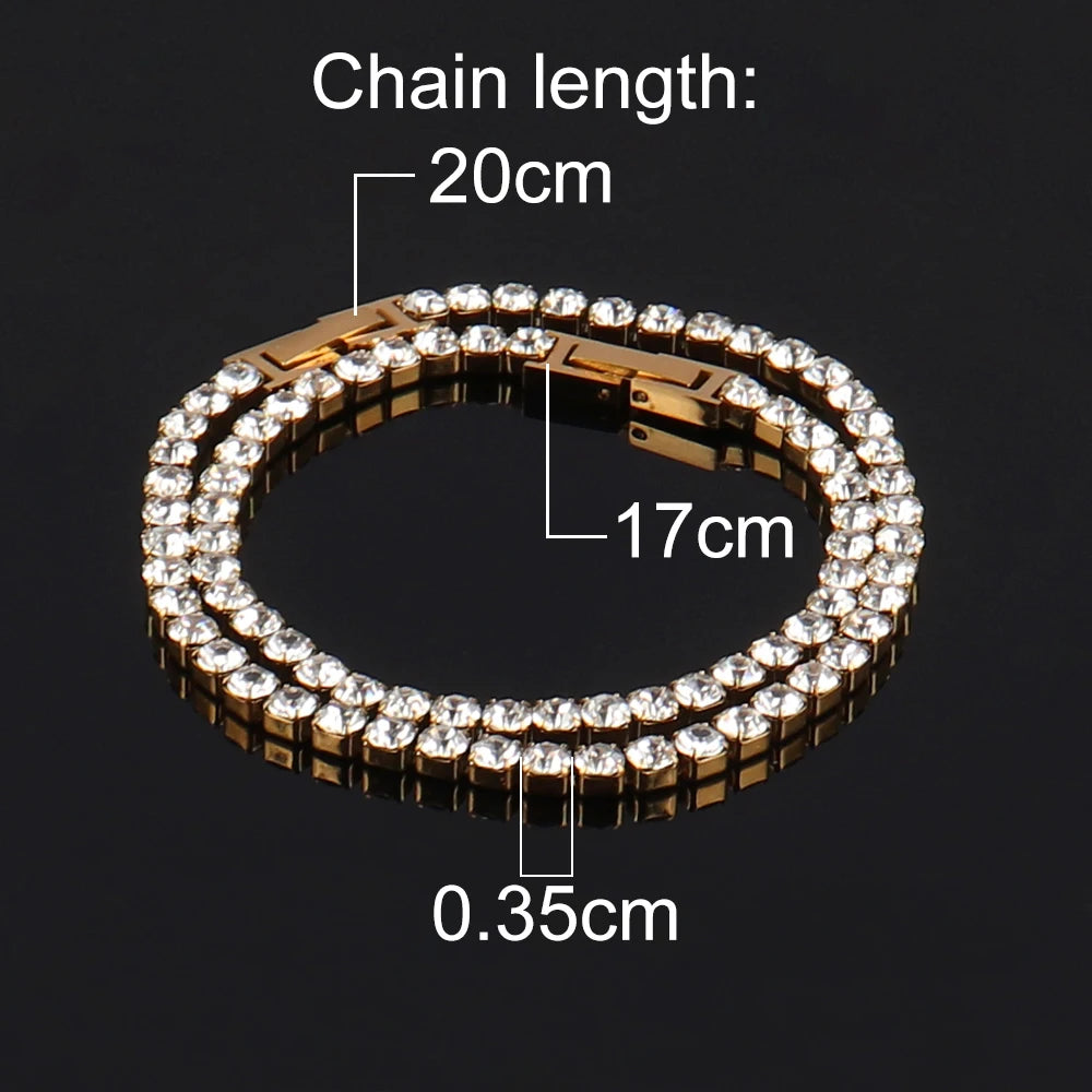 316L 4mm Stainless Steel Tennis Chain Necklace - Image 2