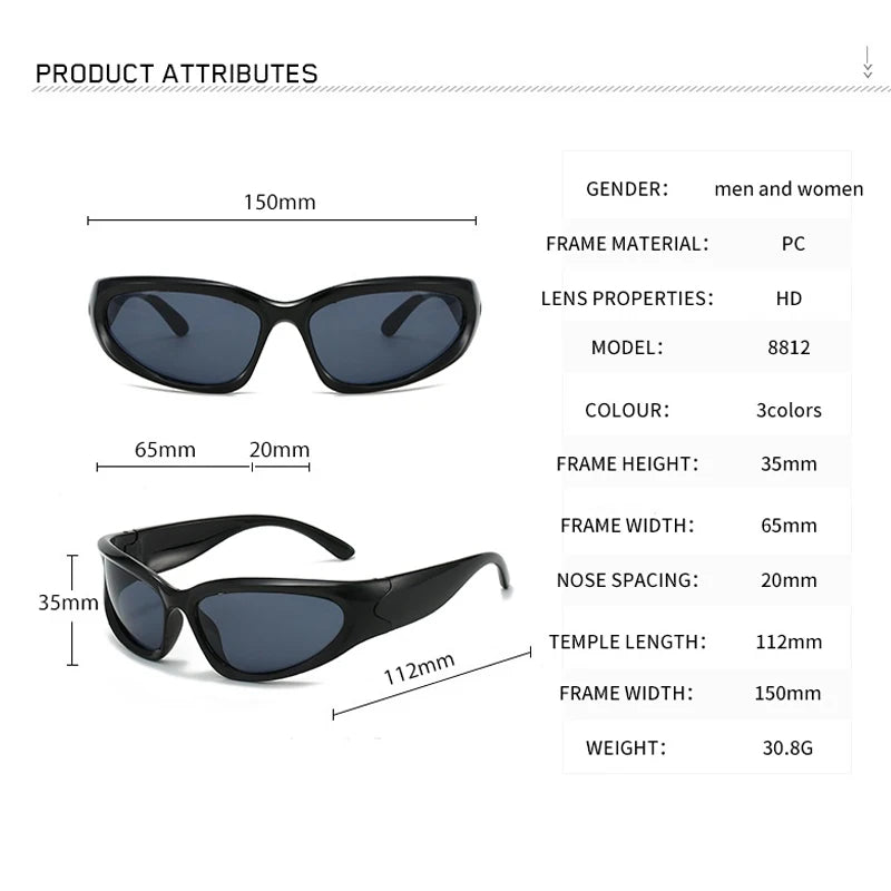 Y2K Square Bicycle Sunglasses – High-End UV400 Sports Shades for Men & Women (1/2/3pcs) - Image 4