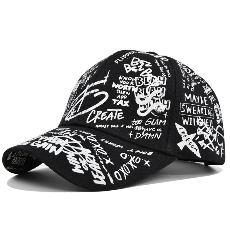 Unisex Letter Geometry Print Snapback – Adjustable Baseball Cap for Spring & Autumn - Image 6