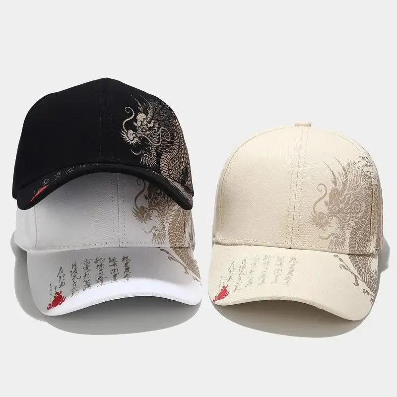 Chinese Style Dragon Pattern Baseball Cap – Unisex National Tide Hip Hop Hat - Image 3
