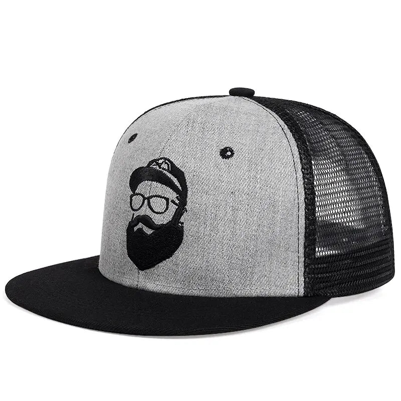 Unisex Uncle Beard Embroidered Hip-Hop Net Hat - Image 7