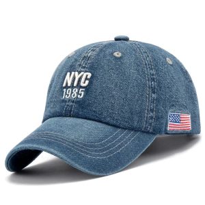 2024 Denim Embroidered Baseball Cap β Unisex Snapback Hat for Summer Sports & Streetwear