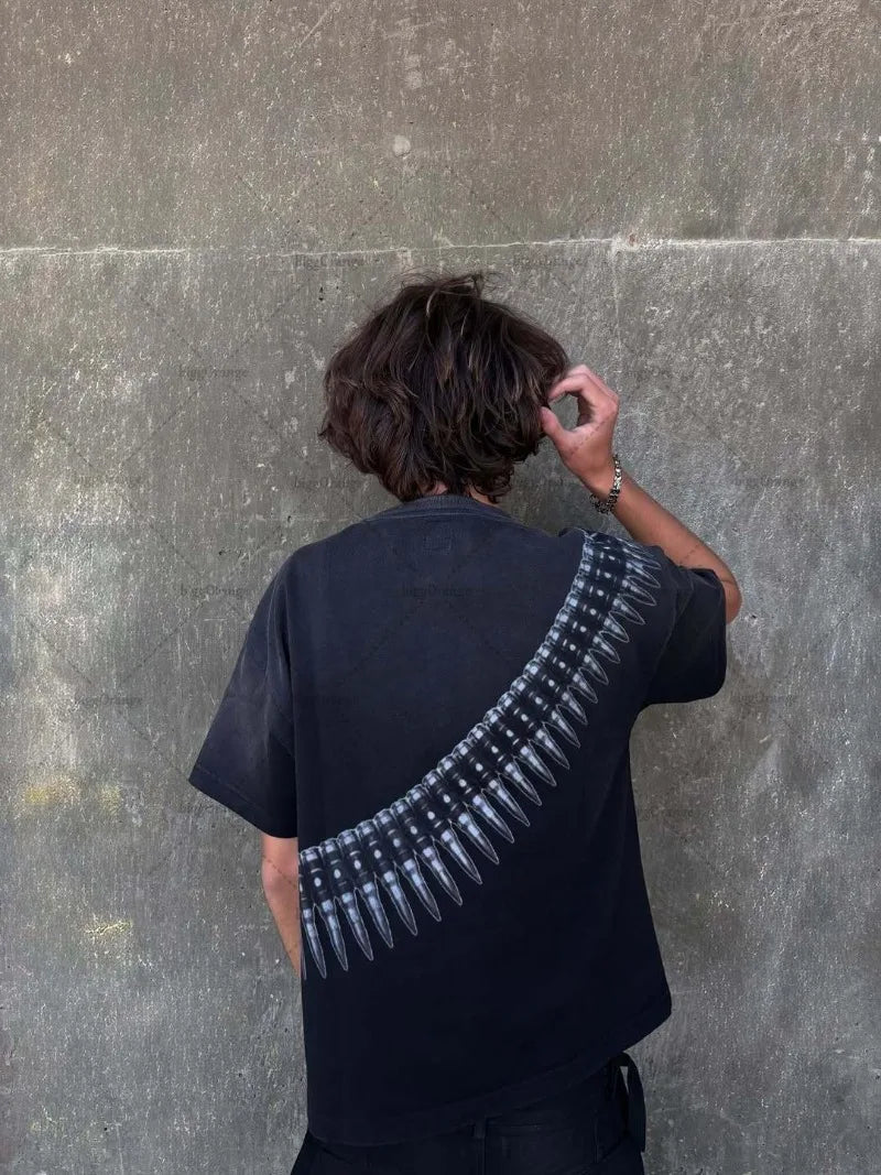 Y2K Harajuku Gothic Punk Graphic T-Shirt – Oversized Streetwear Tee for Men - Image 4