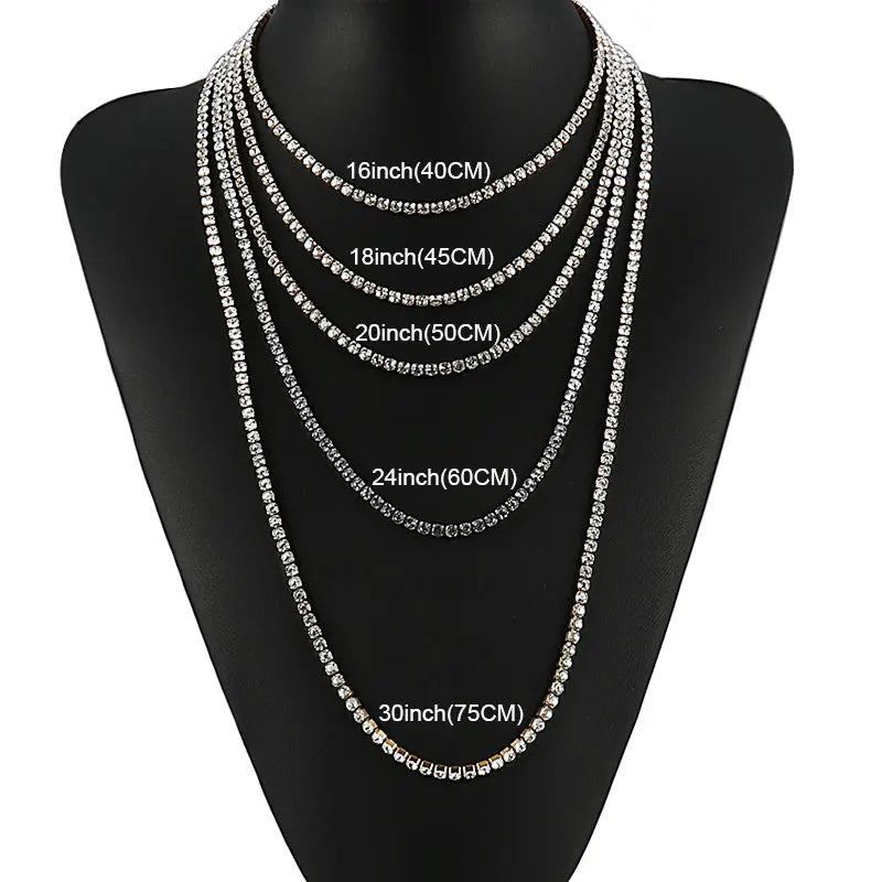 316L 4mm Stainless Steel Tennis Chain Necklace - Image 3