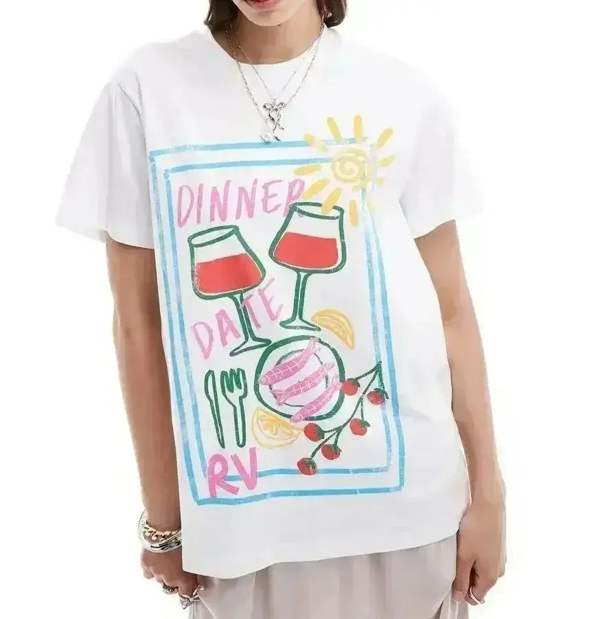 Summer Oversized Kanji Print T-Shirt – Women’s Hip Hop Harajuku Y2K Streetwear Tee - Image 8