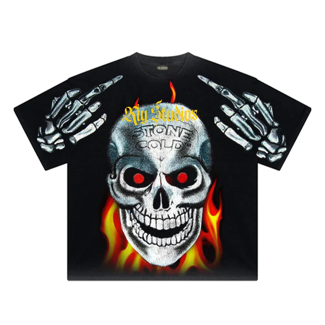 Punk Trend Gothic Skull Graphic T-Shirt – Oversized Streetwear Tee for Men - Image 13