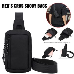 Men's Oxford Chest Crossbody Bag – Casual Travel Shoulder Phone Pouch