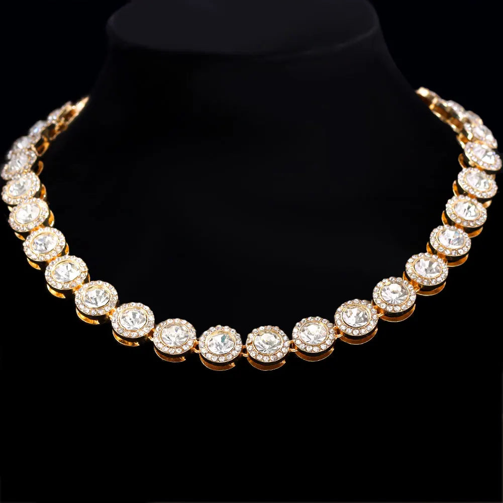 Bling Luxury Paved Crystal Heart Cuban Link Chain Necklace - Image 13