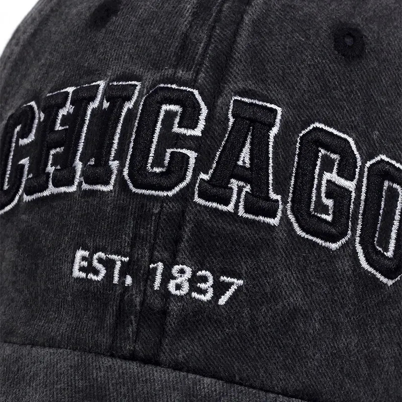 CHICAGO Letter Embroidered Baseball Cap – Unisex Cotton Snapback Hat for Spring & Summer Streetwear - Image 4