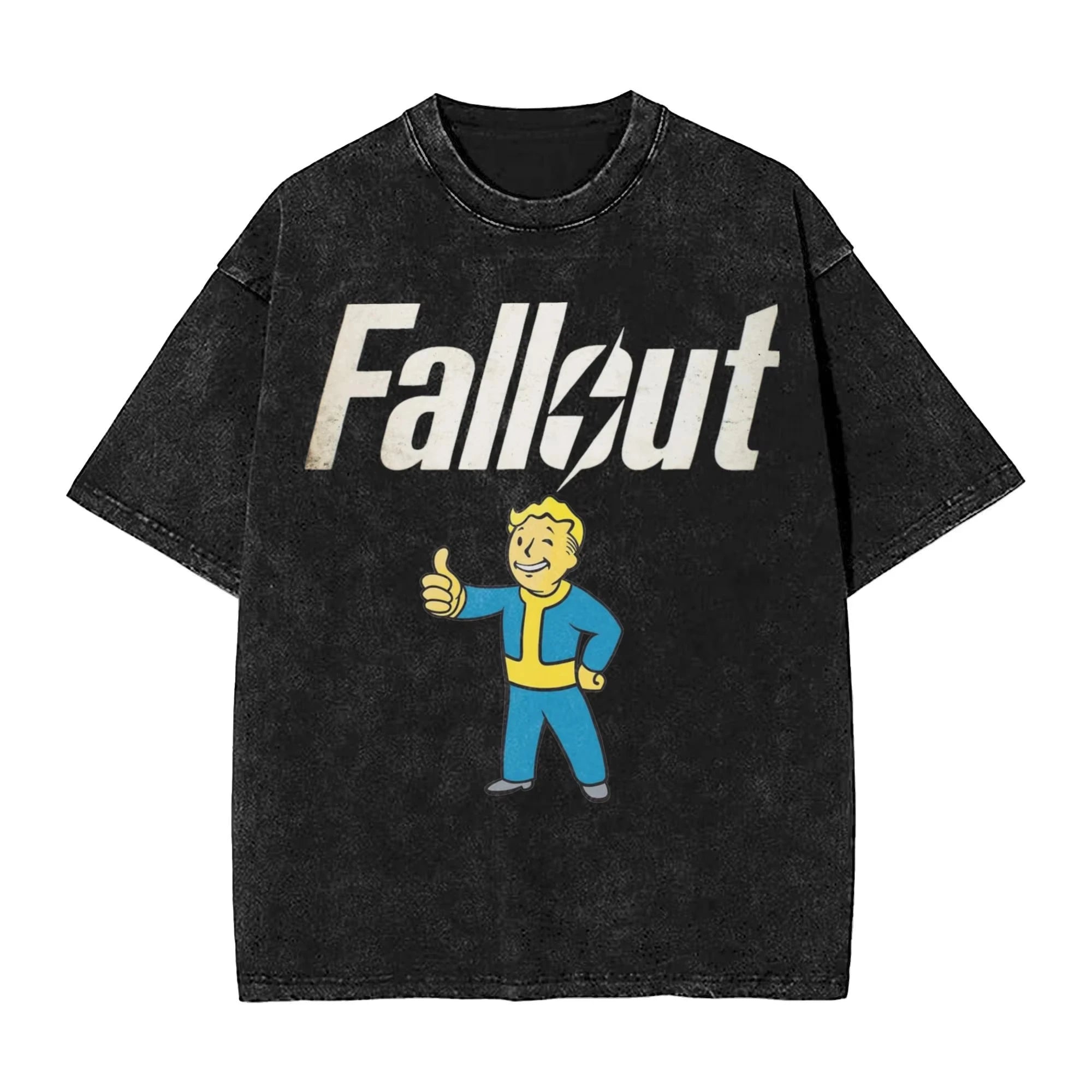 "Join The Vaults" Washed T-Shirt – Fallout Tec-Inspired Oversized Hip Hop Streetwear Tee for Men - Image 10