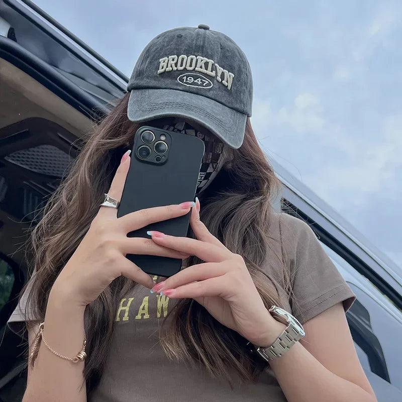 Brooklyn Alphabet Baseball Cap – Unisex Cotton Snapback Hat for Summer Street Style - Image 5