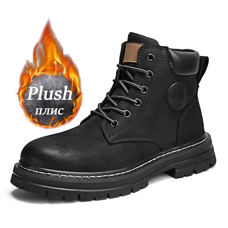 High-Top Leather Ankle Boots – Fashion Outdoor Non-Slip Boots for Men & Women - Image 9