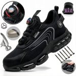 Rotary Buckle Safety Work Sneakers – Steel Toe Industrial Shoes with Puncture-Proof Protection