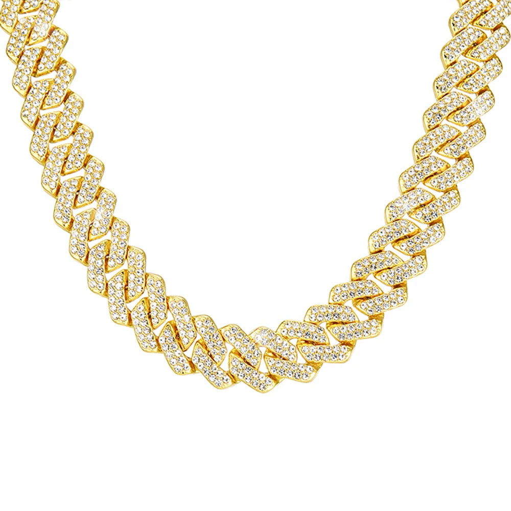 Hip Hop Shiny 15MM Cuban Link Chain Necklace - Image 6